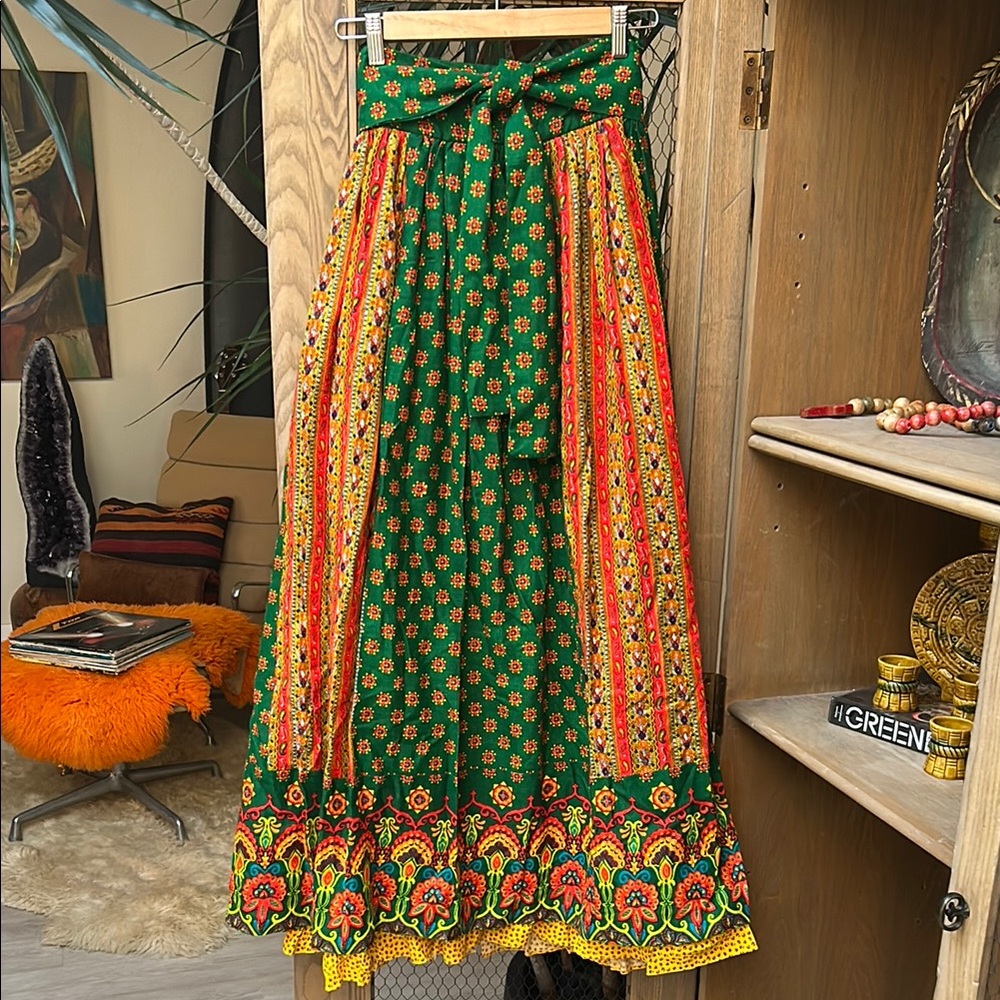 Vintage Ellen Tracy Floral Print Maxi Wrap Skirt